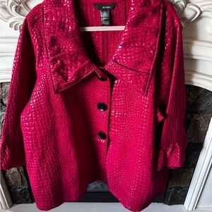 Red Textured Women's Jacket